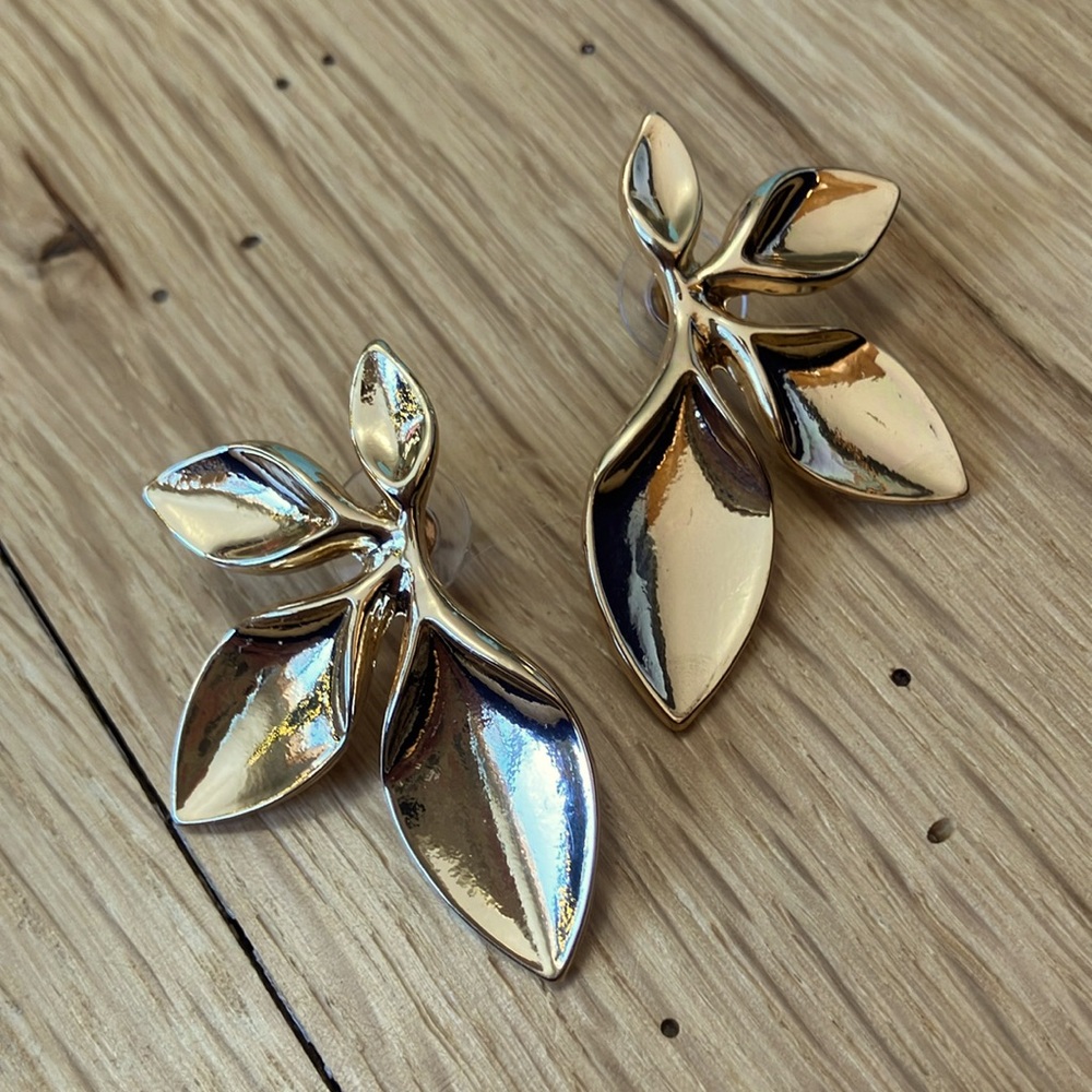 New Gold Botanical Earrings